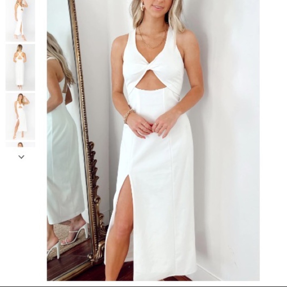 White midi dress
